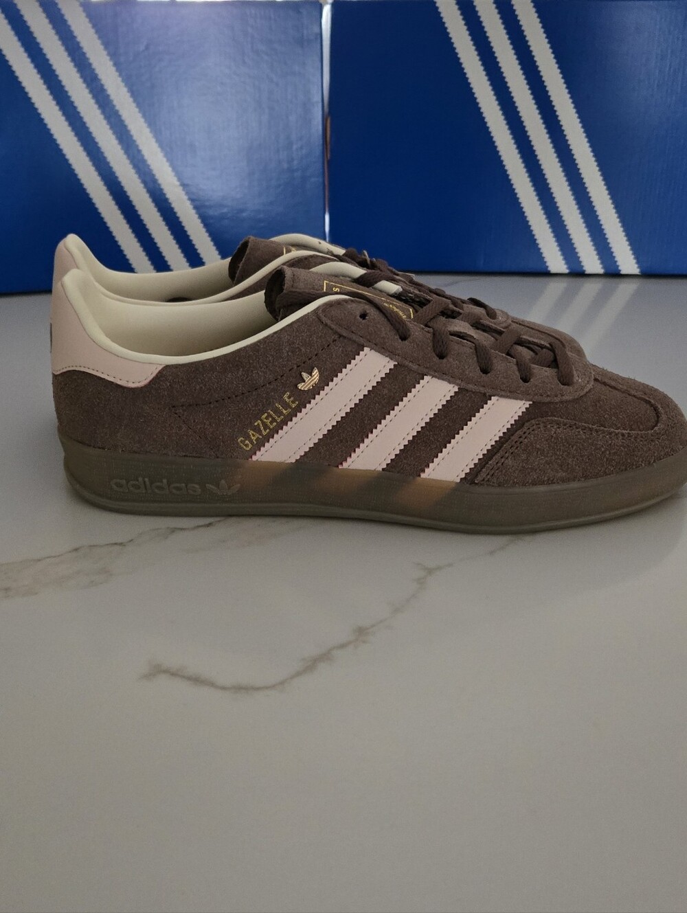 NWT Adidas Gazelle Suede Sneakers - Brown & Light Pink